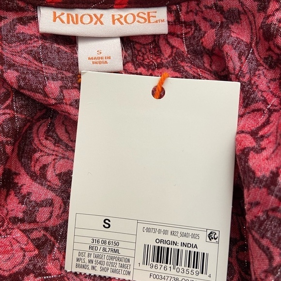 KNOX ROSE • NEW Women’s Floral Printed Smocked Back Waist Boho Top Size Small - Picture 5 of 6